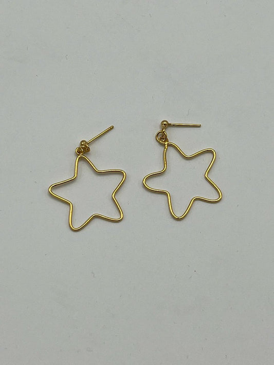 Designer Collection: STAR EARRINGS (SILVER/CHANDI) (GOLD PLATED)