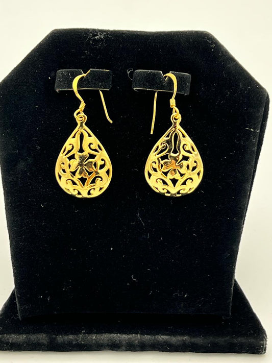 Designer Collection: LOVE TEARS EARRINGS (SILVER/CHANDI) (GOLD PLATED)
